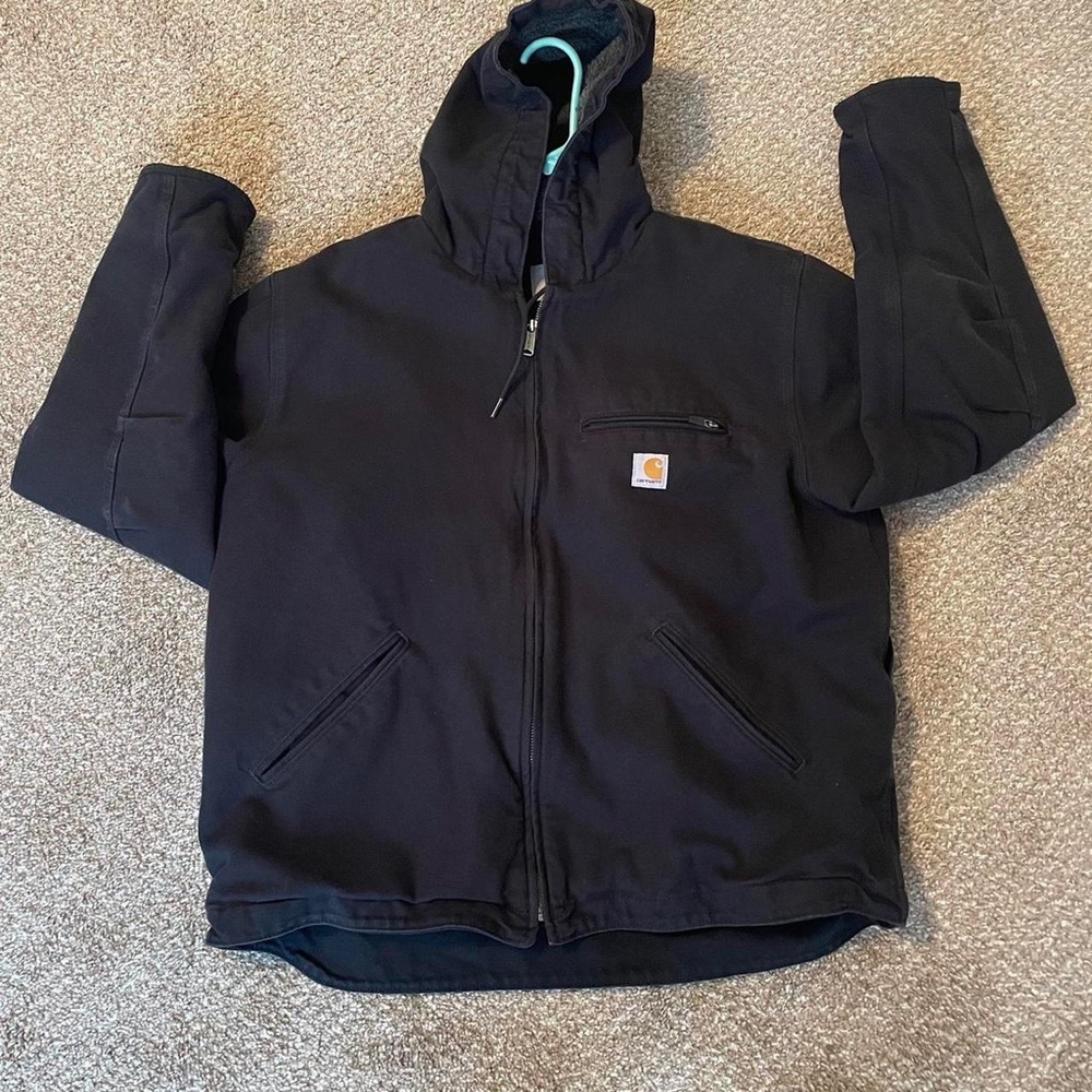 Carhartt RELAXED FIT WASHED DUCK SHERPA-LINED JACKET size large
